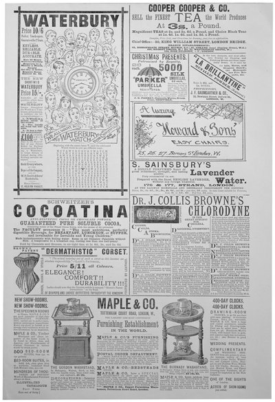 Pagina pubblicitaria dal Yuletide, annuale di Natale, 1887 da Unbekannt