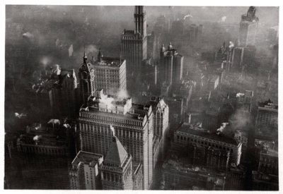 Veduta aerea di Manhattan, New York City, USA, da un dirigibile, 1928 1933 da Unbekannt