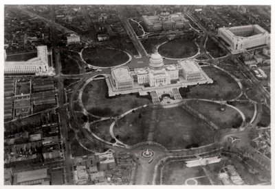 Veduta aerea del Campidoglio, Washington DC, USA, da un dirigibile, 1928 1933 da Unbekannt