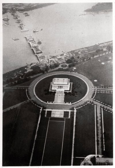 Vista aerea del Lincoln Memorial, Washington DC, USA, da un dirigibile da Unbekannt