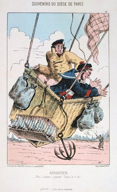 Aerostiere, Assedio di Parigi, 1870-1871 da Unbekannt