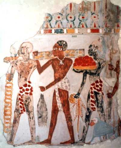 Africani che portano oro e altri oggetti, c1400 a.C. da Unbekannt