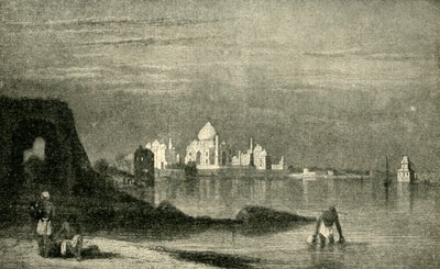 Agra e il Taj Mahal dal fiume Jumna, 1820s, 1901 da Unbekannt
