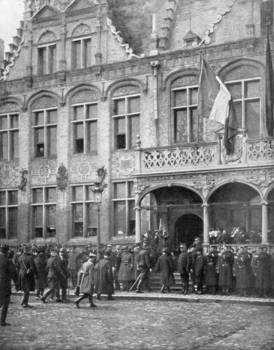Alberto I del Belgio e il presidente francese Poincaré si incontrano a Veurne, Belgio, 1 novembre 1914 da Unbekannt