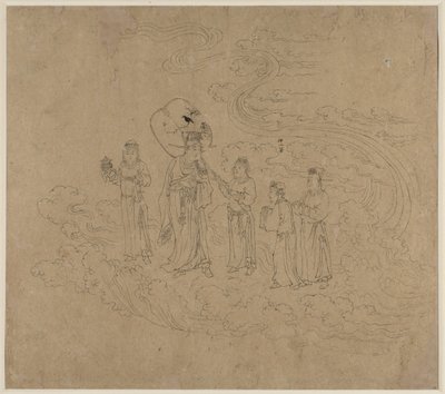 Album di temi taoisti e buddisti: Processione di divinità taoiste: Foglio 10, 1200s da Unbekannt