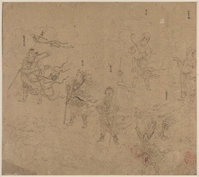 Album di temi taoisti e buddisti: Processione di divinità taoiste: Foglia 15, 1200s da Unbekannt