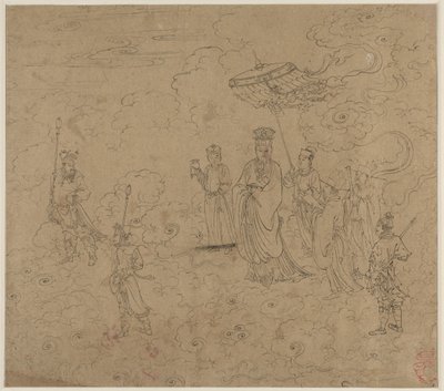 Album di temi taoisti e buddisti: Processione di divinità taoiste: Foglia 8, 1200s da Unbekannt