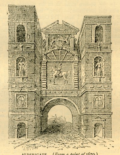 Aldersgate, 1670, c1872 da Unbekannt