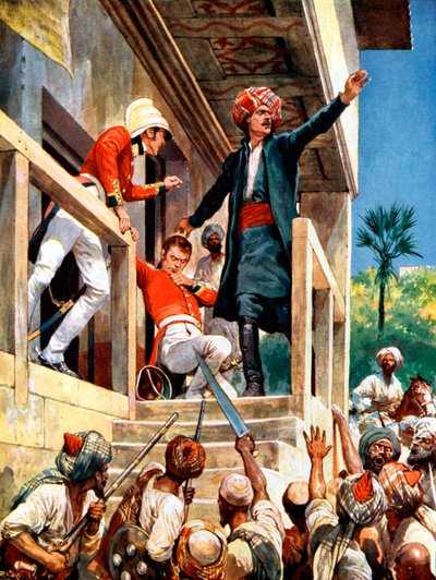 Alexander Burnes, diplomatico scozzese assassinato dagli afghani durante la Prima Guerra Anglo-Afghana, 1841 da Unbekannt