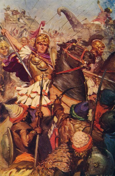 Alessandro alla battaglia con Poro, 326 a.C. c1912 da Unbekannt