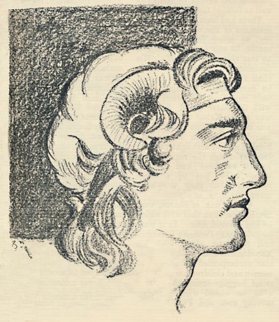 Alessandro Magno da una vecchia moneta greca, 1936 da Unbekannt