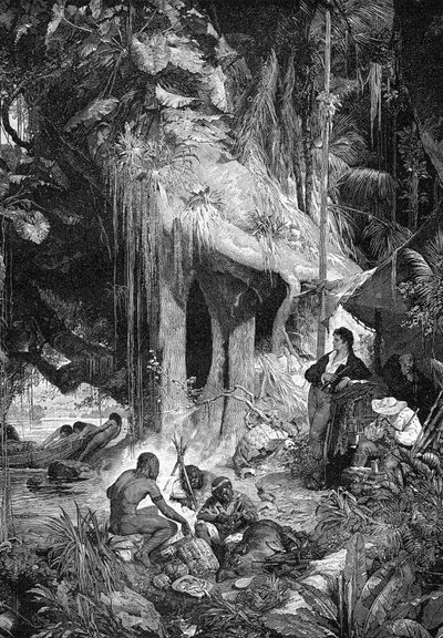 Alexander von Humboldt e Aimé Bonpland sul Fiume Orinoco, 1800-1804, 1900 da Unbekannt