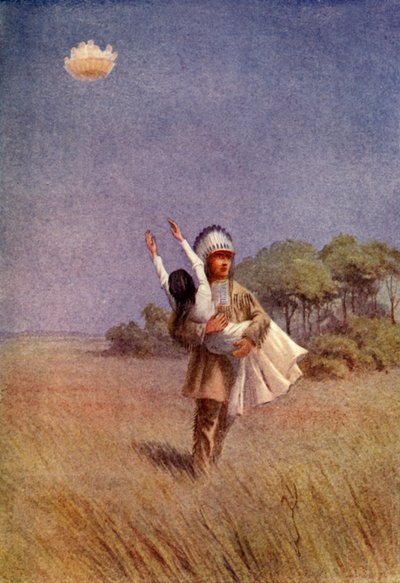 Algon porta la fanciulla catturata alla sua capanna, 1914 da Unbekannt