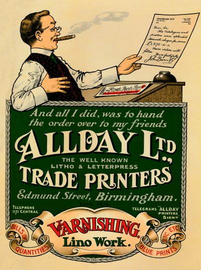Pubblicità di Allday Ltd., Trade Printers da Unbekannt
