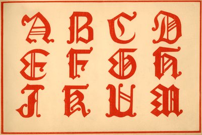 Alfabeto, lettere A-M, maiuscole da Unbekannt
