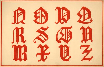 Alfabeto, lettere N-Z, maiuscolo da Unbekannt