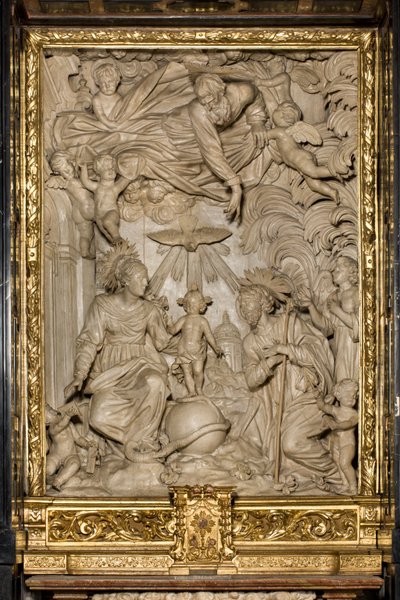 Altare di San Giuseppe o Altare della Sacra Famiglia, Alto Rilievo, Giacomo Bertesi 1668, Cattedrale di Santa Maria Assunta, Cattedrale, Cremona, Lombardia, Italia (foto) da Unbekannt
