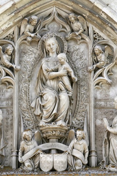 Castello di Amboise timpano della cappella: Vergine e bambino, Amboise, Francia da Unbekannt