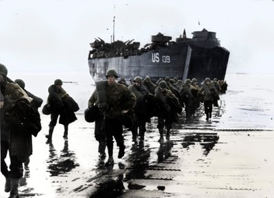 Truppe Americane Sbarcano sulle Spiagge della Normandia, 1944 da Unbekannt