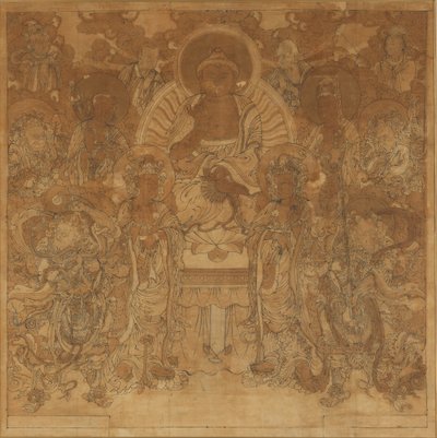 Assemblea di Amitabha Buddha nel Paradiso Occidentale, fine XVIII-inizio XIX secolo da Unbekannt