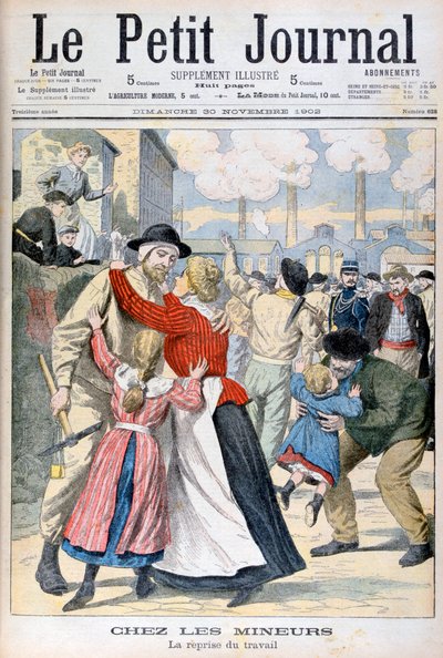 Tra i minatori, la ripresa del lavoro, 1902 da Unbekannt