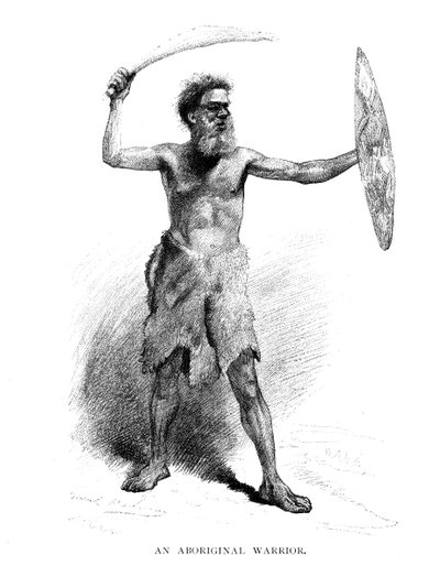 Un guerriero aborigeno, 1886 da Unbekannt