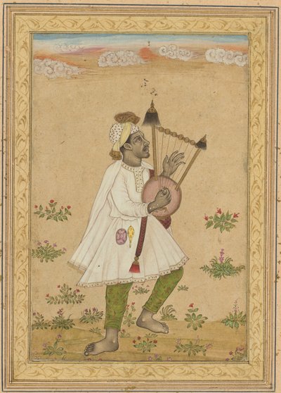 Un suonatore di lira africano recto, Calligrafia verso, c. 1640-1660 da Unbekannt