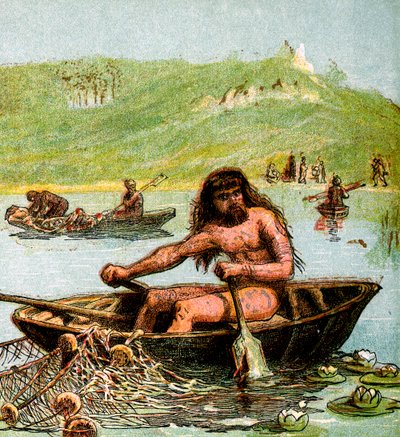 Un antico britannico nella sua barca, c1850 da Unbekannt