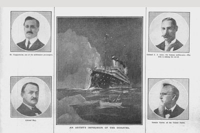 Impressione di un artista del disastro e ritratti di persone correlate, 20 aprile 1912 da Unbekannt