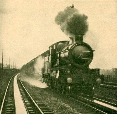 Un motore della classe Star che raccoglie acqua a velocità, Goring, Great Western Railway, 1930 da Unbekannt