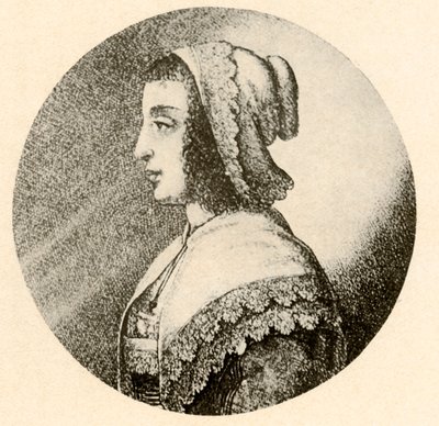 Una donna inglese con cuffia e fazzoletto bordato di pizzo Vandyke, 1640 da Unbekannt