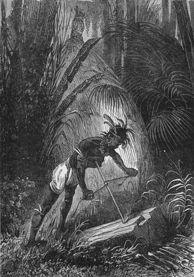 Un indiano che ottiene il fuoco per attrito, 1894 da Unbekannt