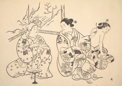 Un Oiran Seduto in un Salotto Applica il Trattamento del Fuoco alla Schiena Scoperta di un