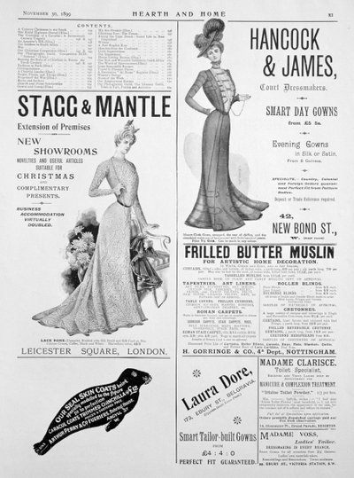 Una pagina pubblicitaria in Hearth and Home, 30 novembre 1899 da Unbekannt