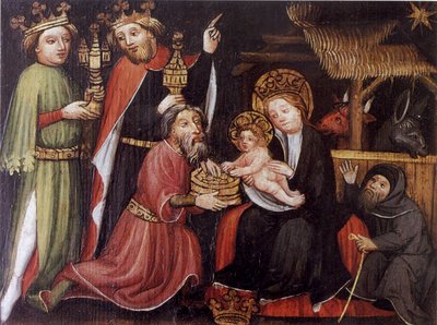 Adorazione dei Magi, maestro sconosciuto, circa 1400 da Unbekannt
