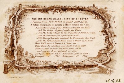 Antiche mura romane, città di Chester, 1905 da Unbekannt