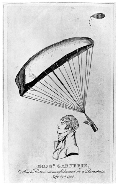 André Jacques Garnerin, aeronauta francese e primo paracadutista, c1802 1910 da Unbekannt