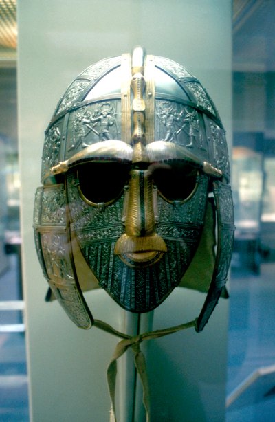 Elmo e maschera anglosassoni dal tesoro di Sutton Hoo, 7° secolo da Unbekannt
