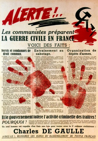 Poster anti-comunista pro-Gaullista da Unbekannt
