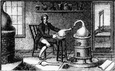 Antoine Laurent Lavoisier, chimico francese del XVIII secolo, nel suo laboratorio, 1814 da Unbekannt