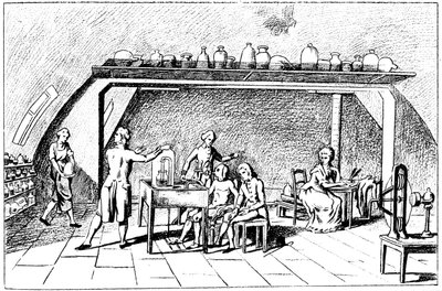 Antoine Laurent Lavoisier, chimico francese del XVIII secolo, che indaga sulla respirazione da Unbekannt