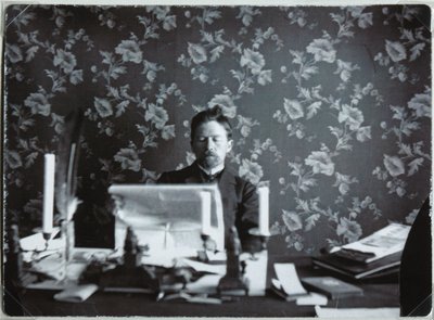 Anton Cechov nel suo studio a Yalta, 1895-1900 da Unbekannt