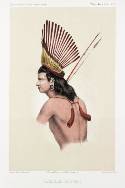 Guerriero Apinage, Brasile, c. 1843-1847 da Unbekannt