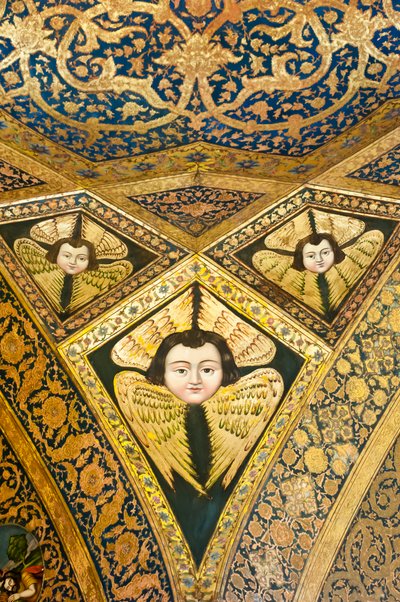 Chiesa Apostolica Armena; dipinto sul soffitto; volto con ali; cherubini e serafini; Cattedrale di Vank; Jolfa o Nuova Julfa; Isfahan; Iran; Asia da Unbekannt