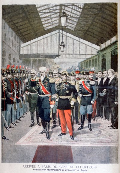 Arrivo del generale Tchertkoff Chertkov, ambasciatore russo in Francia, Parigi, 1895 da Unbekannt