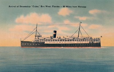 Arrivo del piroscafo Cuba. Key West, Florida - 90 miglia da L
