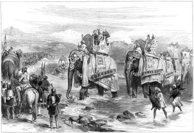 Arrivo del Principe di Galles a Jummoo, Kashmir, 1876 da Unbekannt