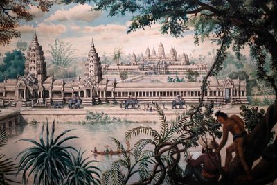 Museo delle Civiltà Asiatiche, Angkor, Esplorando la città sacra della Cambogia, Vista di Angkor Wat di Louis Delaporte intorno al 1870-73, Singapore, 2018 da Unbekannt
