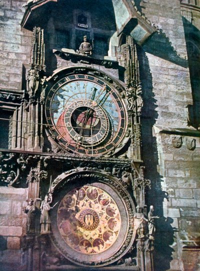 Orologio Astronomico, Municipio della Città Vecchia, Praga, Repubblica Ceca, 1943 da Unbekannt