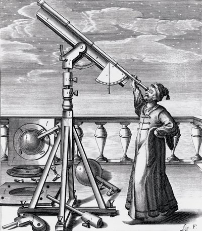 Telescopio astronomico con osservatore da Unbekannt